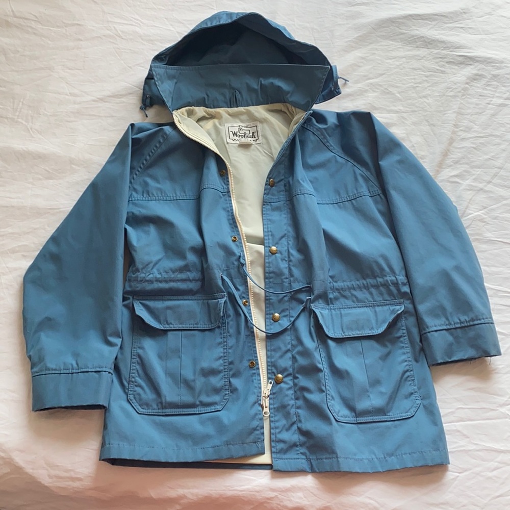 Vintage Woolrich long rain jacket w/ hood